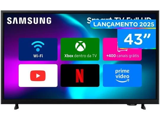 Smart TV Samsung 43 Polegadas 43F6000F Full HD Tizen Hyper Real