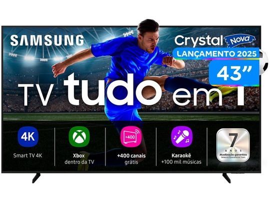 Smart TV Samsung 43 Polegadas 4K Crystal UN43U8600FGXZD UHD Tizen Bixby 3 HDMI